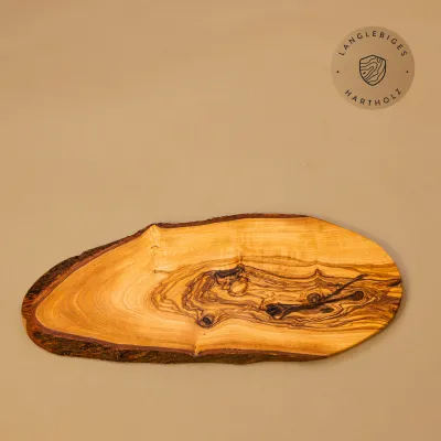Rindenbrett Olivenholz | Rustikales Servierbrett | Baumscheibe