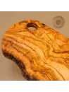 Brotzeitbrett aus Olivenholz im Naturschnitt mit Loch | Handgemacht