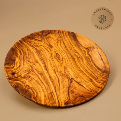 Holzteller Olivenholz rund | Handgefertigt am Alpenrand