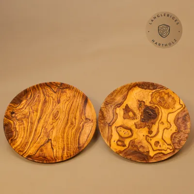 Holzteller Olivenholz rund | Handgefertigt am Alpenrand