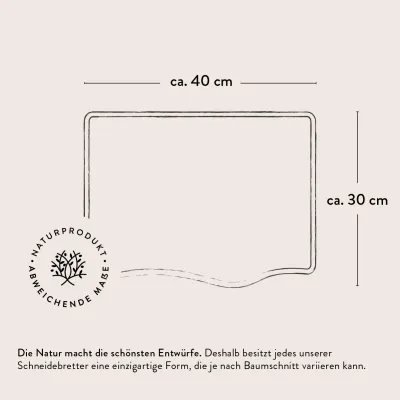 Schneidebrett Olivenholz | mit Naturkante | in 8 Größen