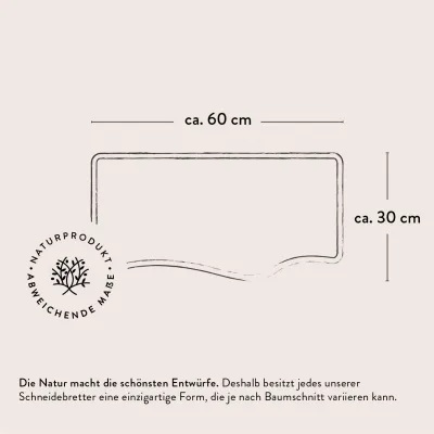 Schneidebrett Olivenholz | mit Naturkante | in 8 Größen