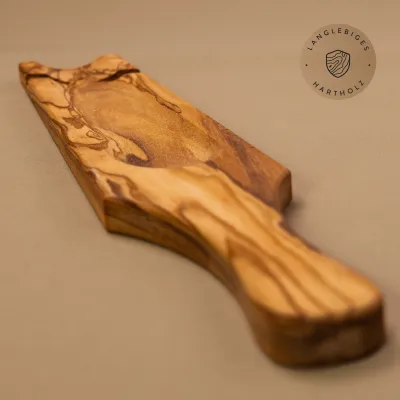 Langes Servierbrett aus Olivenholz | mit/ohne Salamimesser