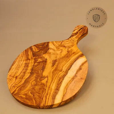 Rundes Servierbrett aus Olivenholz | Charcuterie Brett | Ø 30 cm
