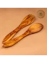 Salatbesteck aus Olivenholz | moderne Form | Manufakturqualität
