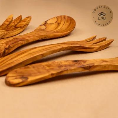 Salatbesteck aus Olivenholz: Nachhaltiger Genuss