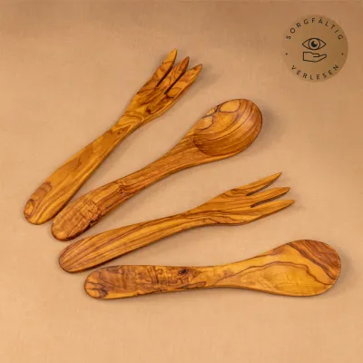 Salatbesteck aus Olivenholz: Nachhaltiger Genuss