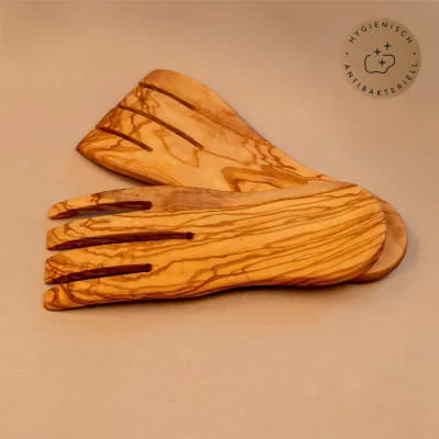 Salathände aus Olivenholz | handgemacht und rustikal schön