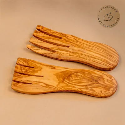 Salathände aus Olivenholz | handgemacht und rustikal schön