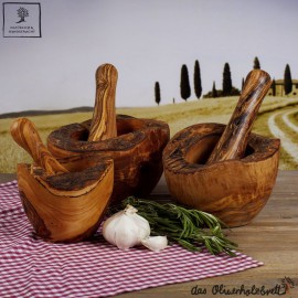 mortar and pestle rustic style