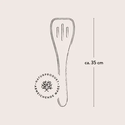 Pfannenwender aus Olivenholz mit Schlitzen – plastikfrei & handgemacht