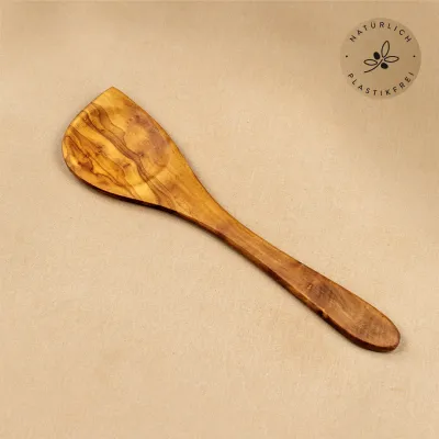 Olivenholz Kochlöffel mit Mulde & Ecke – vielseitig & robust
