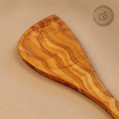 Olivenholz Kochlöffel mit Mulde & Ecke – vielseitig & robust