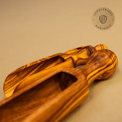 Gewürzschaufel aus Olivenholz – naturbelassen & plastikfrei