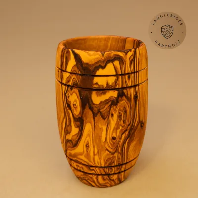 Kochlöffelhalter aus Olivenholz bauchig – elegant & naturbelassen