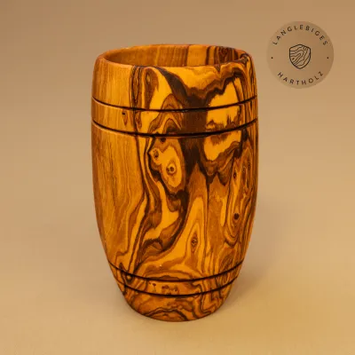 Kochlöffelhalter aus Olivenholz bauchig – elegant & naturbelassen
