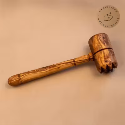 Fleischklopfer aus Olivenholz mit rundem Kopf