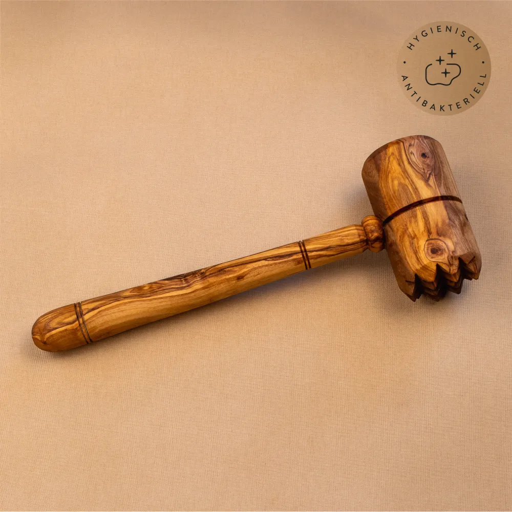 Fleischklopfer aus Olivenholz mit rundem Kopf