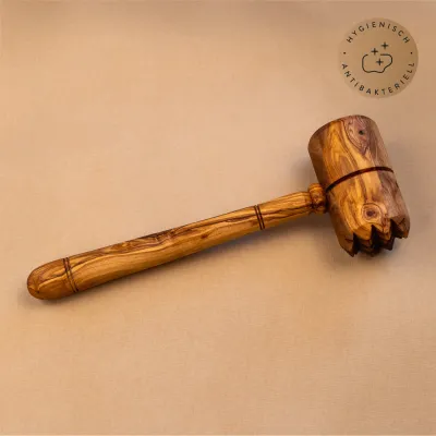 Fleischklopfer aus Olivenholz mit rundem Kopf