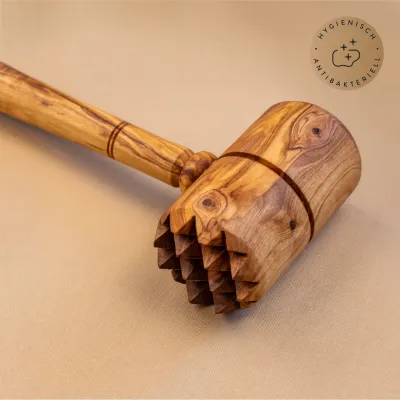 Fleischklopfer aus Olivenholz mit rundem Kopf