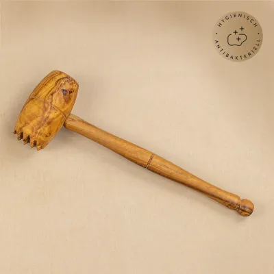 Fleischklopfer aus Olivenholz mit rundem Kopf