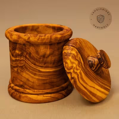 Gewürzdose aus Olivenholz mit Deckel – aromaschonend & naturbelassen