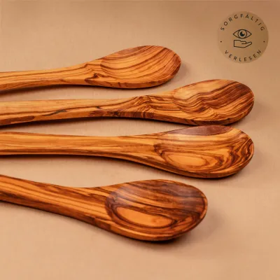 4er Set Löffel aus Olivenholz: Nachhaltiger Genuss