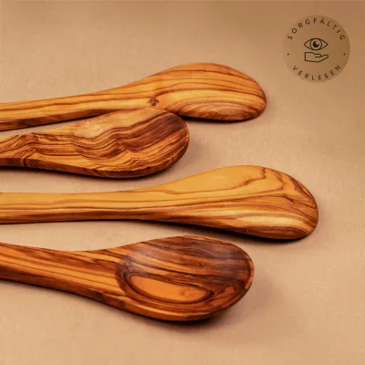 4er Set Löffel aus Olivenholz: Nachhaltiger Genuss