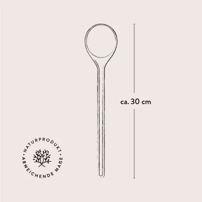 2er Set Kochlöffel aus Olivenholz mit rundem Stiel