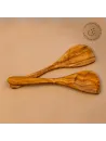 Kochlöffel Set Olivenholz – 2er-Set mit Mulde & Ecke | naturbelassen