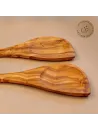 Kochlöffel Set Olivenholz – 2er-Set mit Mulde & Ecke | naturbelassen