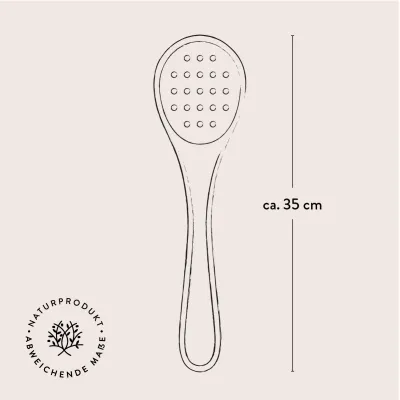 Olivenholz Schaumlöffel – Abseihlöffel robust & handgemacht