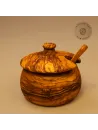 Zuckerdose mit Deckel & Löffel | Olivenholz | Unikat aus Handarbeit