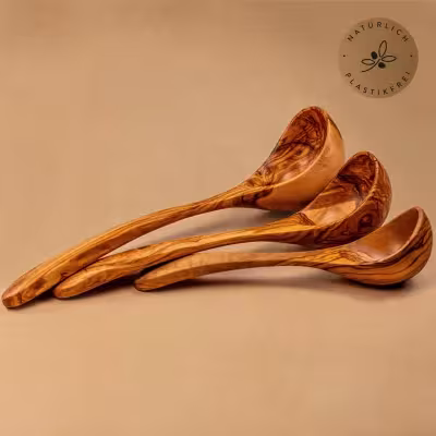 Schöpflöffel Set aus Olivenholz – 3 Größen | natürlich kochen