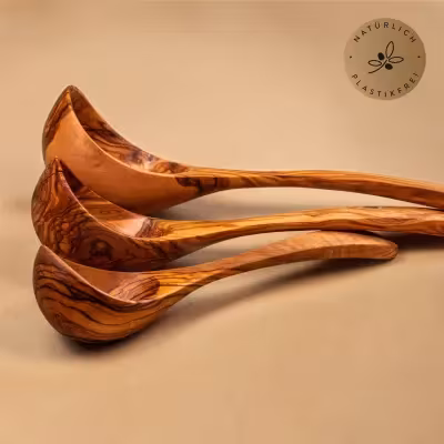 Schöpflöffel Set aus Olivenholz – 3 Größen | natürlich kochen
