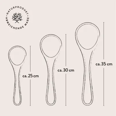 Schöpflöffel Set aus Olivenholz – 3 Größen | natürlich kochen