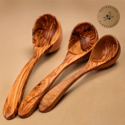 Schöpflöffel Set aus Olivenholz – 3 Größen | natürlich kochen