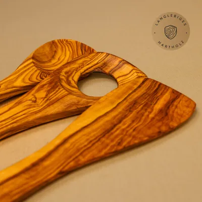 3er Set bestehend aus Pfannenwender, Kochlöffel, Risottolöffel aus Olivenholz