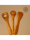 3er Set bestehend aus Pfannenwender, Kochlöffel, Risottolöffel aus Olivenholz