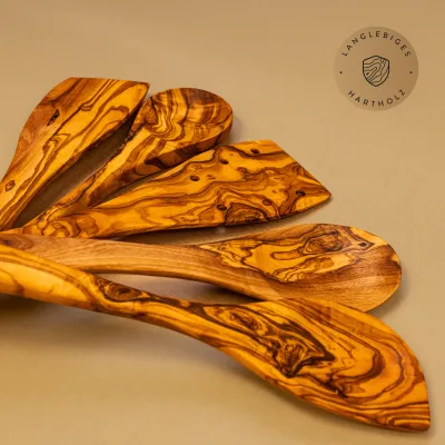 5er Set Küchenhelfer aus Olivenholz ab 25cm Länge