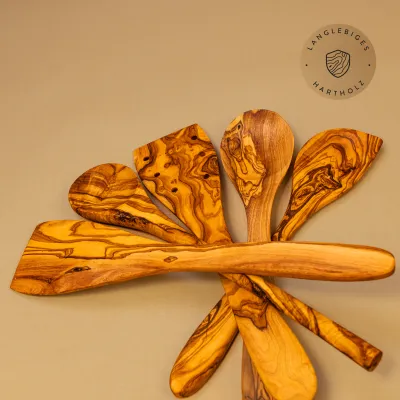 5er Set Küchenhelfer aus Olivenholz ab 25cm Länge