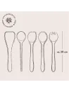 5er Set bestehend aus Salatbesteck, Pfannenwender, Kochlöffel und Löffel mit Mulde /Ecke
