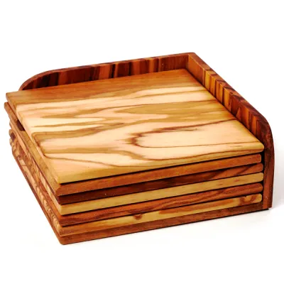 Eckige Untersetzer aus Olivenholz | Modern & handgefertigt