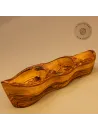 Schale aus Olivenholz mit drei Fächern | handgemacht | naturbelassen