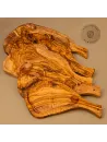 Steakbretter Olivenholz 5er-Set | mit Saftrille & Griff | BBQ-Handwerkskunst