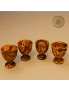 4er-Set Eierbecher aus Olivenholz – klassisch & naturbelassen | handgefertigt