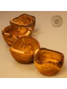 4er Set Schale aus Olivenholz mit Naturrand 12–18 cm