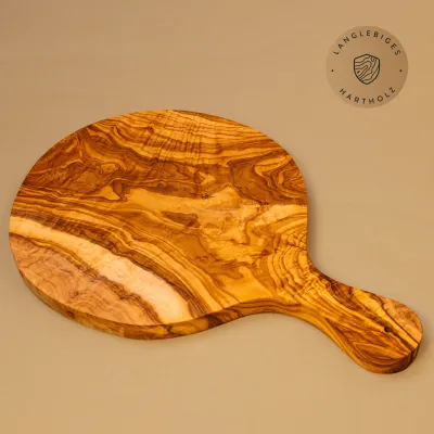 Rundes Servierbrett aus Olivenholz | Charcuterie Brett | Ø 30 cm