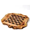 Schachspiel aus Olivenholz incl. Figuren, flach 45 cm x 45 cm