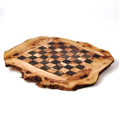 Schachspiel aus Olivenholz incl. Figuren, flach 45 cm x 45 cm